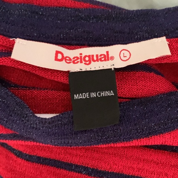 Desigual maxi striped glittery Red and Multicolor Knit Dress - Picture 5 of 5